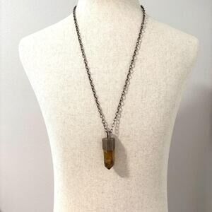 Parts of Four Talisman Citrine Necklace T93 Silver